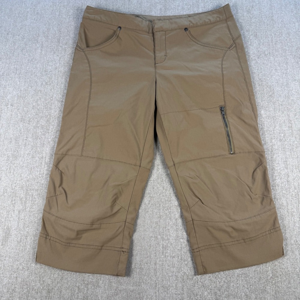 Athleta Trekkie Capri Pants Womens 10 Brown Hiking Crop Nylon Spandex 819692